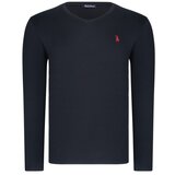 Dewberry T8587 V-NECK MEN'S LONG SLEEVE T-SHIRT-LIGHT BLACK | shoptok.hr