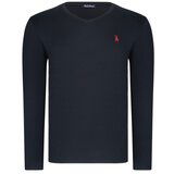 Dewberry T8587 V-NECK MEN'S LONG SLEEVE T-SHIRT-LIGHT BLACK Cene