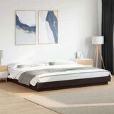 Okvir za krevet crni 200 x 200 cm konstruirano drvo | shoptok.hr