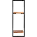  Zidne police 2 kom 25 x 25 x 75 cm masivni bagrem i čelik | shoptok.hr