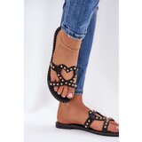 Boto Embellished Flat Women's Sandals Black Adivrae | Shoptok.si