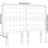  LED uzglavlje smeđesivo 144x5x118/128 cm od tkanine | shoptok.hr