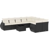  The Living Store Vrtna sedežna garnitura 10-delna z blazinami črn poli ratan - Vrtna Sedežna Garniture, (21465483) | Shoptok.si