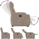 vidaXL Električni naslanjač s funkcijo vstajanja taupe mikrovlakna | Shoptok.si