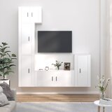The Living Store Komplet TV omaric 5-delni visok sijaj bel inženirski les - Komplet TV Omaric, (21373957) Cene