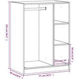 vidaXL Garderobna omara dimljeni hrast 77x48x102 cm inženirski les | Shoptok.si