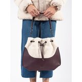 Shelvt Dark brown women's handbag with lamb fur Cijene