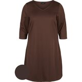 Zizzi Obleka 'DEANNA' rjava | Shoptok.si