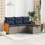  4-dijelni set vrtnih sofa od poliratana s jastucima sivi | shoptok.hr