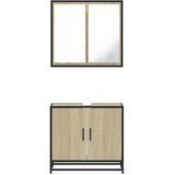  2-dijelni set kupaonskog namještaja boja hrasta sonome drveni | shoptok.hr