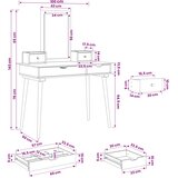  Set toaletnog stolića FAUSKE 4 kom. Bijela 100 x 50 x 143 cm | shoptok.hr