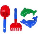 Sand Accessories 4 piece Set Shovel Rake Moulds Cene