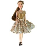  Lutka za igru Emily s smeđom kosom i psom s roza mašnom - 30 cm | Shoptok.si