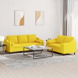  2-dijelni set sofa s jastucima svjetložuti od tkanine | shoptok.hr