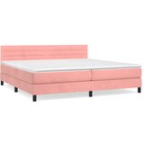 The Living Store Box spring postelja z vzmetnico roza 200x200 cm žamet - Box Spring Postelja, (21492932) | Shoptok.si