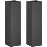  Vrtna saksija 2 kom. Crna 20 x 20 x 75 cm Čelična vrata | shoptok.hr