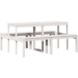  Stol za piknik bijeli 160 x 134 x 75 cm od masivne borovine | shoptok.hr