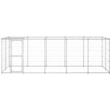 Vanjski kavez za pse od pocinčanog čelika s krovom 12,1 m² | shoptok.hr