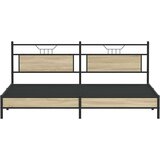 Metalni okvir kreveta bez madraca boja hrasta sonome 193x203 cm | shoptok.hr