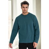 Dewberry 40222 Double Crew Neck Mens Sweatshirt-PETROL | shoptok.hr
