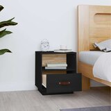  Nočna omarica črna 40x34x45 cm trdna borovina, (20731822) | Shoptok.si