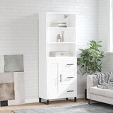 vidaXL Visoka omara bela 69,5x34x180 cm inženirski les | Shoptok.si