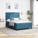  Postelja s pilotskim vzmetenjem in blazino ter LED svetlobo temno modra 160x200 cm žamet, (22050322) | Shoptok.si