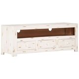 TV ormarić od masivnog drva bagrema 110 x 30 x 40 cm bijeli | shoptok.hr