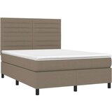  Box spring postelja z vzmetnico taupe 140x200 cm blago, (20896164) | Shoptok.si