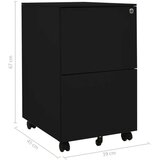 vidaXL Premična arhivska omara črna 39x45x67 cm jeklo | Shoptok.si