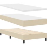 Box Postelja z vzmetnico z vzmetnico krema 200 x 140 cm Poliester, (5000142094) | Shoptok.si