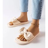 Gemre Beige Slides with Bow Lende | shoptok.hr