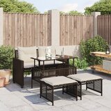 Maison Chic Seti vrtnega pohištva - Vrtna garnitura - Vrtni pohištvo set 4-delna z blazinami rjav poli ratan, (21817298) | Shoptok.si
