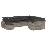  10-dijelni set vrtnih sofa poliratan s jastucima svijetlosivi | shoptok.hr