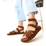  Maimuna Leopard Print Ankle Strap Sandals | ePonuda.com