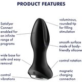 Satisfyer Rotator Plug 2 - rotirajoči analni vibrator s kroglicami za polnjenje (črn) | Shoptok.si