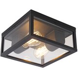 QAZQA Industrijska stropna svetilka črna IP44 - Charlois | Shoptok.si