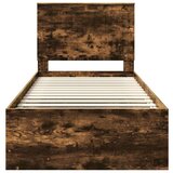  Okvir za krevet s uzglavljem Dimljeni hrast 90 x 200 cm | shoptok.hr