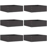 vidaXL Robovi trave 6 pcs Črna 40 x 40 x 13 cm Jeklo | Shoptok.si