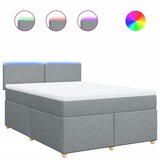 vidaXL Krevet s oprugama i madracem svjetlosivi 140x190 cm od tkanine | shoptok.hr