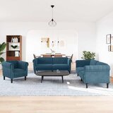  3-dijelni set sofa plavi baršunasti | shoptok.hr