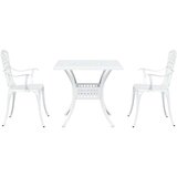  3-delni vrtni bistro set v beli barvi iz aluminija, (22015333) | Shoptok.si