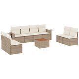 Maison Chic Seti vrtnega pohištva - Vrtna garnitura 9-delna z blazinami bež poli ratan, (21797556) | Shoptok.si