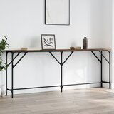 vidaXL Konzolna mizica rjav hrast 200x29x75 cm inženirski les | Shoptok.si
