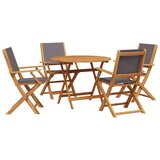  The Living Store Vrtna jedilna garnitura 5-delna antracit blago in trden les - Vrtna Jedilna Garnitura, (21461972) | Shoptok.si