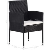  5-dijelni vrtni blagovaonski set od poliratana crni Crna Dužina stola 140 cm | Shoptok.si