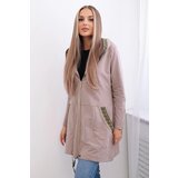 Kesi Sweatshirt with decorative belt dark beige | shoptok.hr