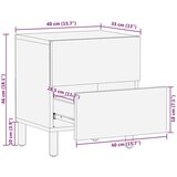  Noćni ormar 2 pcs Smeđa 40 x 33 5 x 46 cm Čvrsto drvo manga | shoptok.hr
