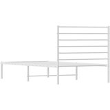  Metalni okvir za krevet s uzglavljem bijeli 80x200 cm | shoptok.hr