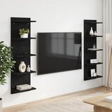  Polica na zidu 2 kom. Crni hrast 30 x 15 x 100 cm | shoptok.hr